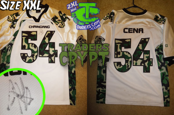 WWF JERSEY XXL FOOTBALL Cena #54 WHITE CAMO SIGNED